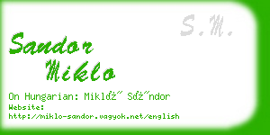 sandor miklo business card